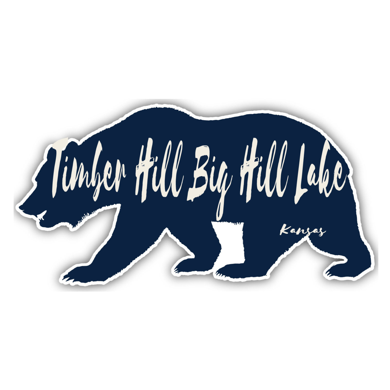 Timber Hill Big Hill Lake Kansas Souvenir Decorative Stickers (Choose Theme And Size) - Single Unit, 4-Inch, Bear