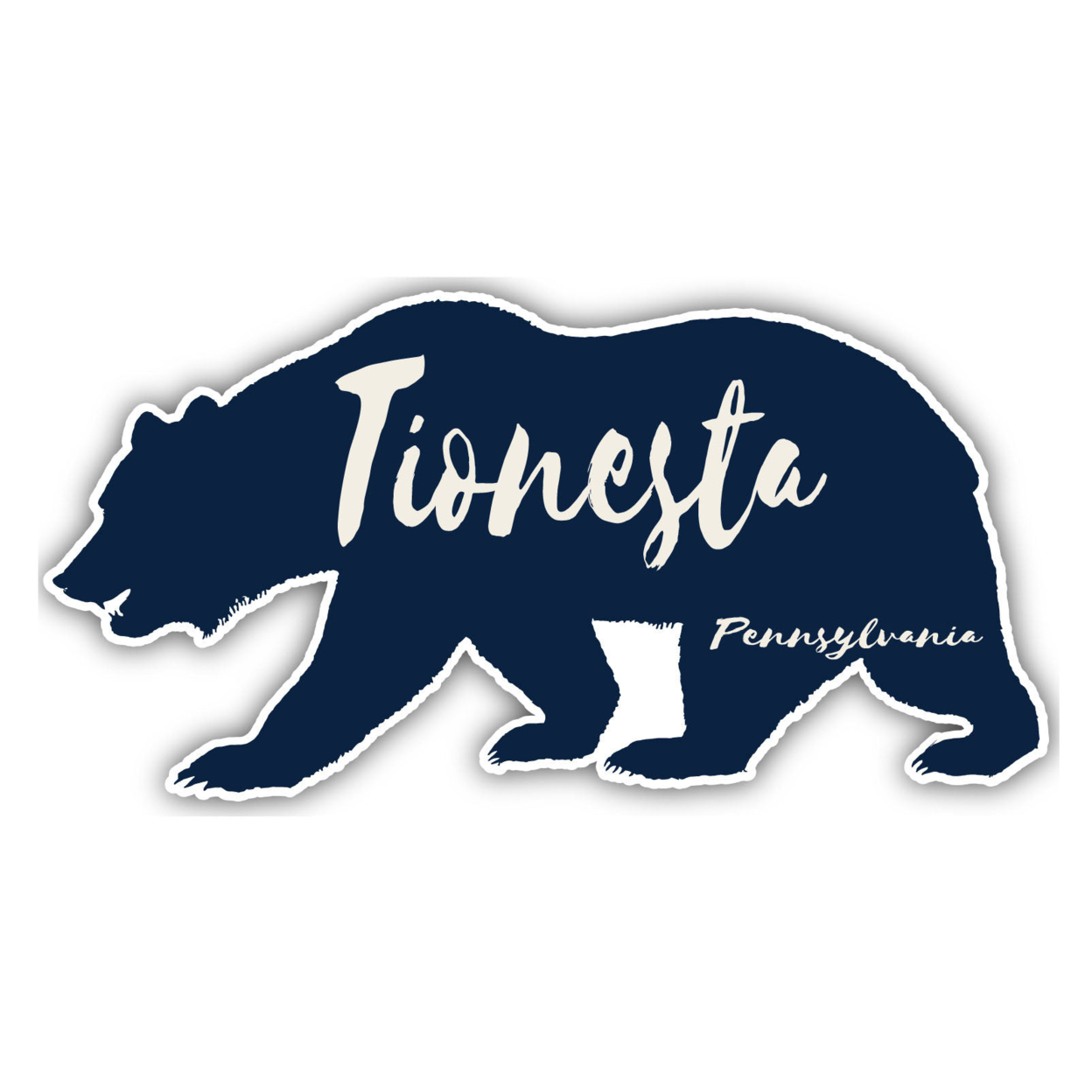 Tionesta Pennsylvania Souvenir Decorative Stickers (Choose Theme And Size) - Single Unit, 4-Inch, Bear