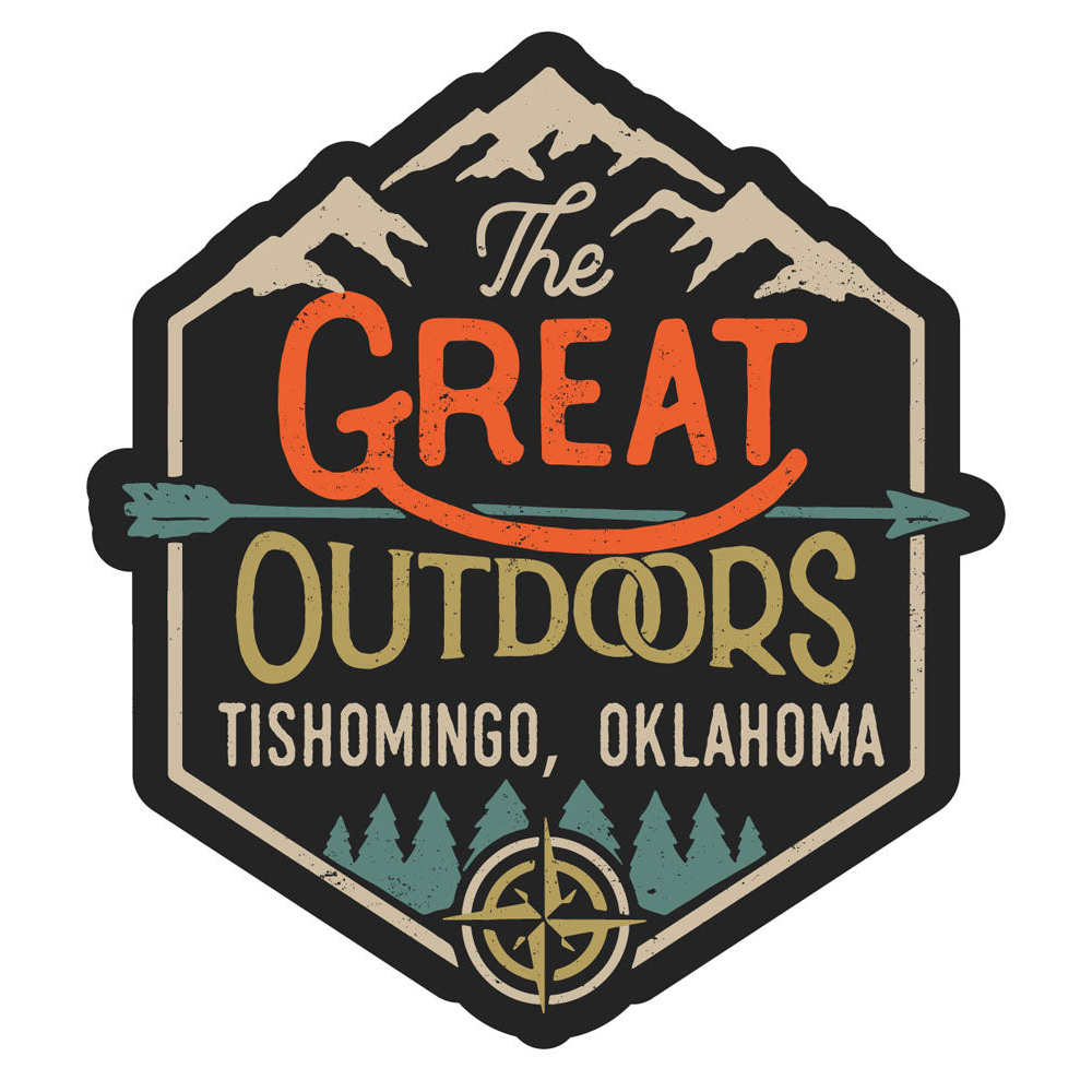 Tishomingo Oklahoma Souvenir Decorative Stickers (Choose Theme And Size) - Single Unit, 4-Inch, Tent