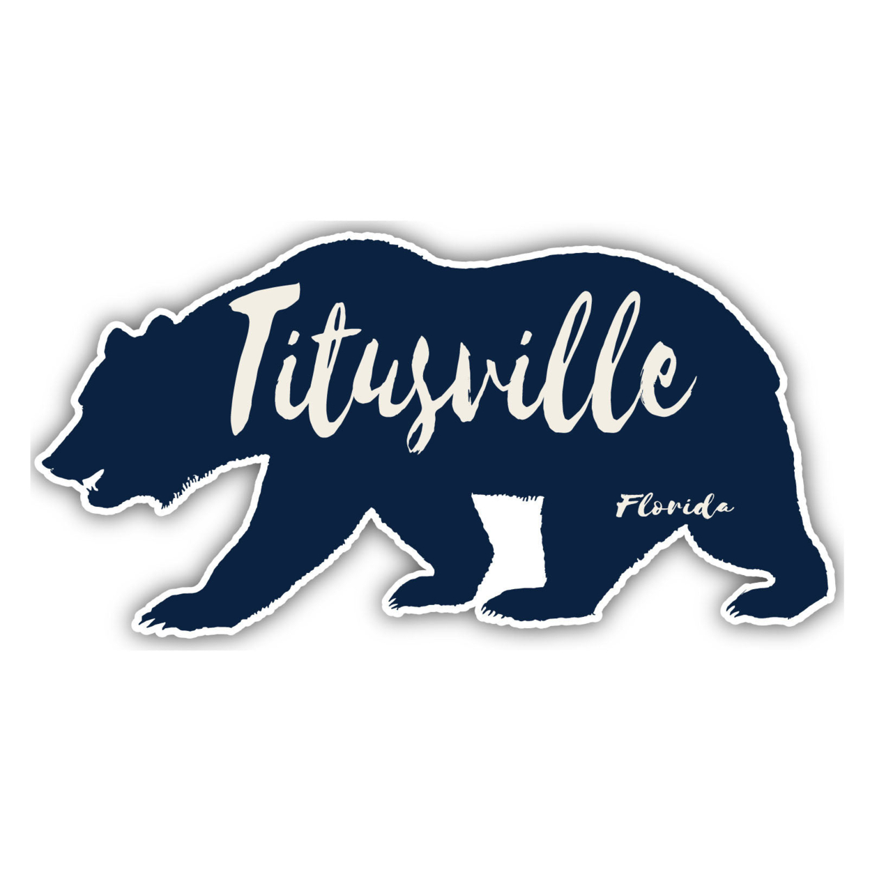 Titusville Florida Souvenir Decorative Stickers (Choose Theme And Size) - Single Unit, 2-Inch, Bear