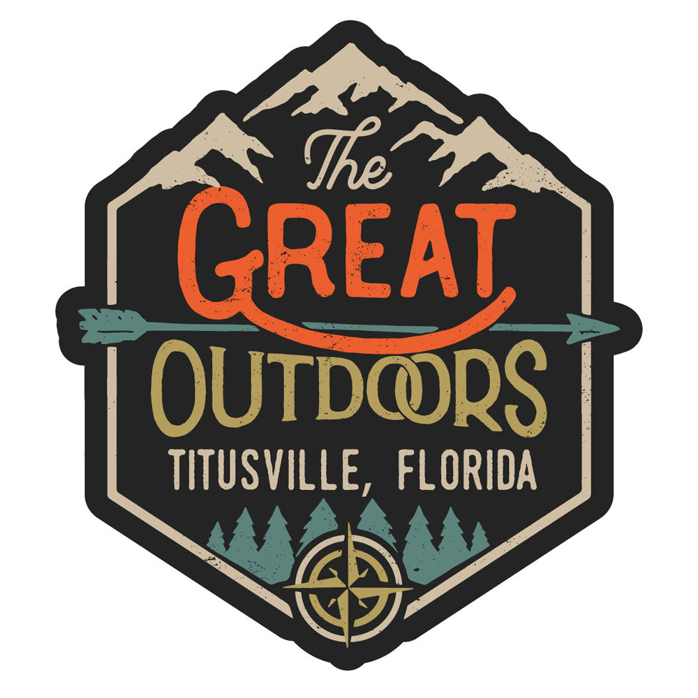 Titusville Florida Souvenir Decorative Stickers (Choose Theme And Size) - Single Unit, 2-Inch, Great Outdoors