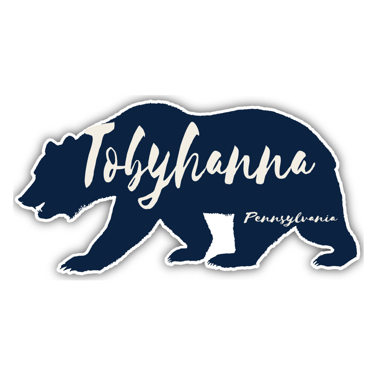 Tobyhanna Pennsylvania Souvenir Decorative Stickers (Choose Theme And Size) - Single Unit, 2-Inch, Bear