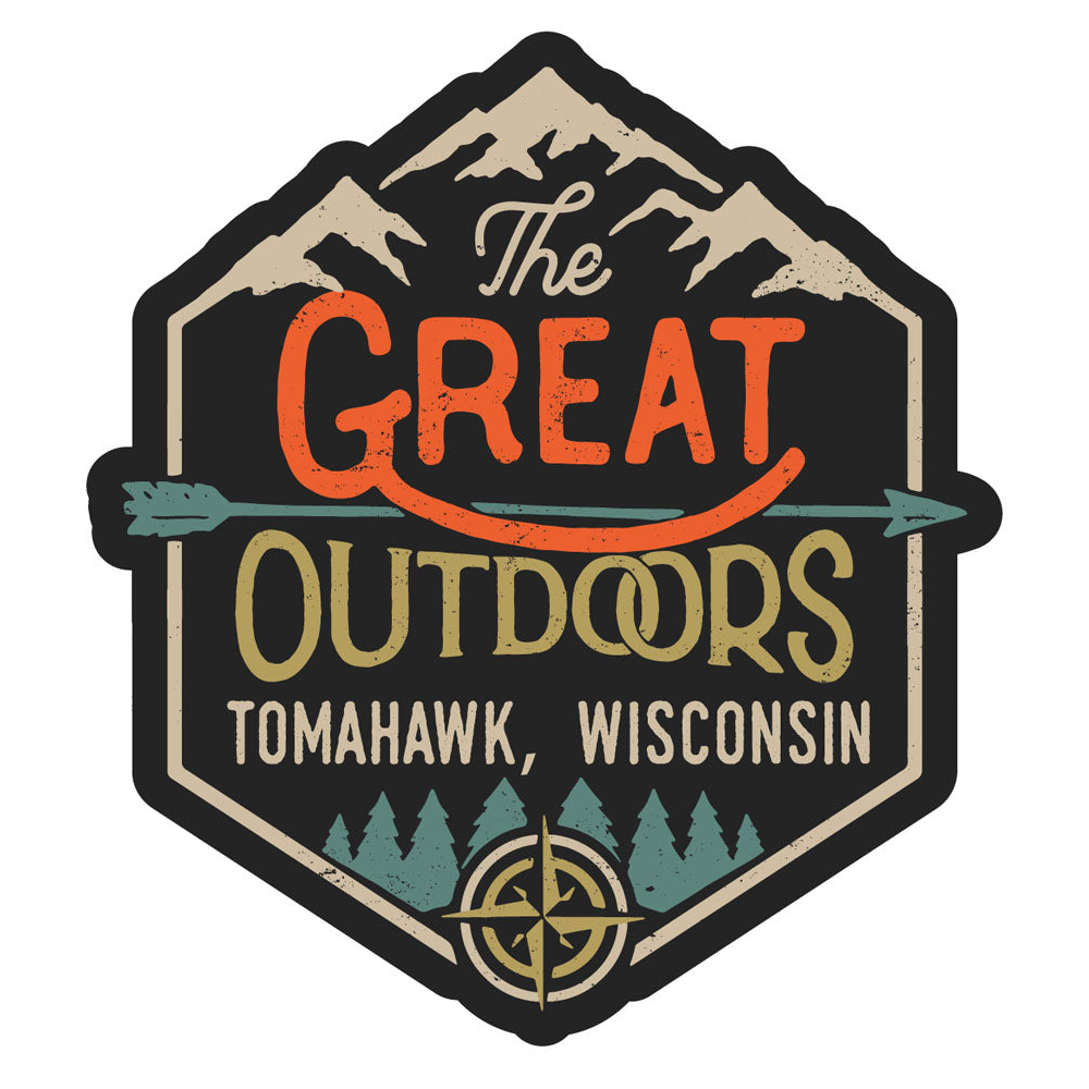 Tomahawk Wisconsin Souvenir Decorative Stickers (Choose Theme And Size) - Single Unit, 2-Inch, Great Outdoors