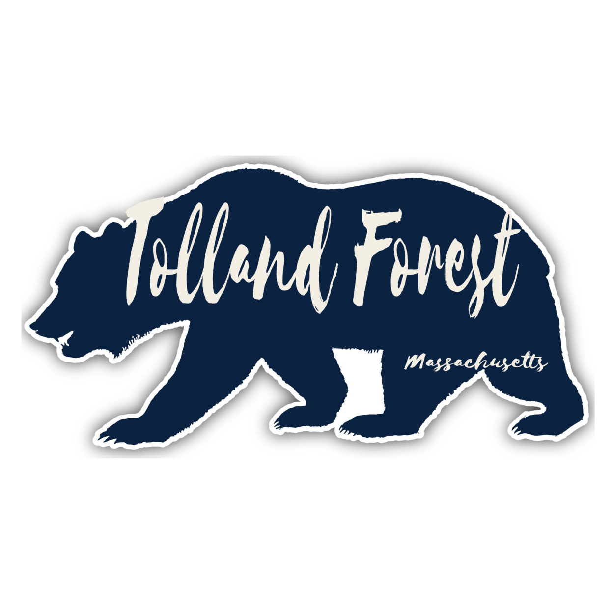 Tolland Forest Massachusetts Souvenir Decorative Stickers (Choose Theme And Size) - Single Unit, 4-Inch, Bear