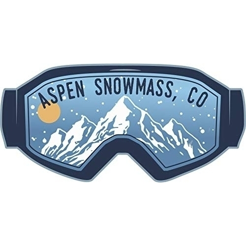 Aspen Snowmass Colorado Ski Adventures Souvenir Approximately 5 X 2.5-Inch Vinyl Decal Sticker Goggle Design 4-Pack