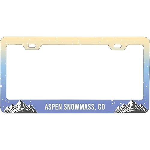 Aspen Snowmass Colorado Ski Snowboard Winter Adventures Metal License Plate Frame