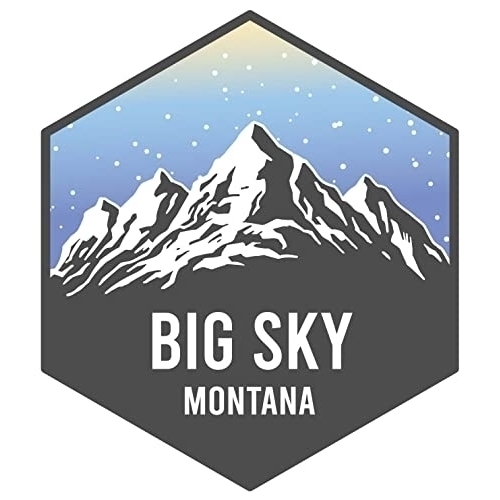 Big Sky Montana Ski Snowboard Adventures Souvenir 4 Inch Fridge Magnet Mountain Design