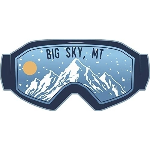 Big Sky Montana Ski Adventures Souvenir Approximately 5 X 2.5-Inch Vinyl Decal Sticker Goggle Design 4-Pack