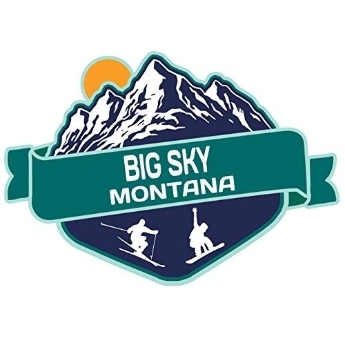 Big Sky Montana Ski Adventures Souvenir 4 Inch Vinyl Decal Sticker Mountain Design 4-Pack