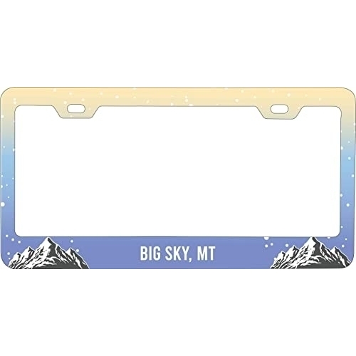 Big Sky Montana Ski Snowboard Winter Adventures Metal License Plate Frame