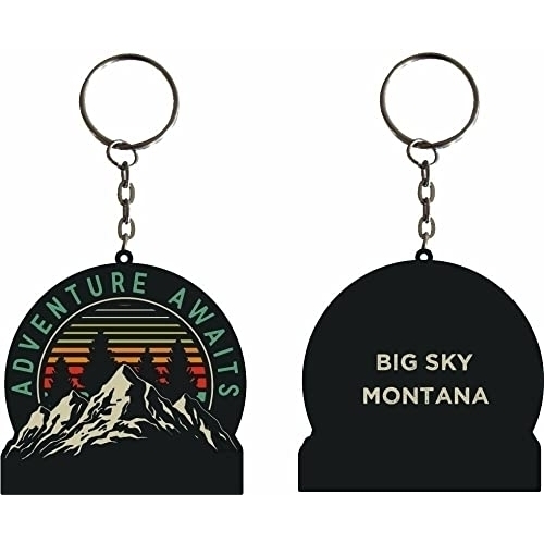 Big Sky Montana Souvenir Adventure Awaits Metal Keychain