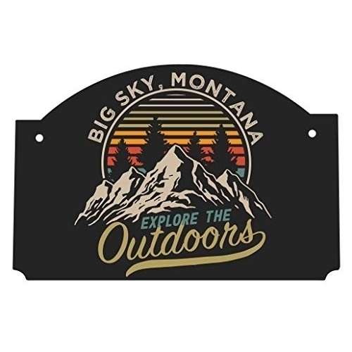 Big Sky Montana Souvenir The Great Outdoors 9x6-Inch Wood Sign With String