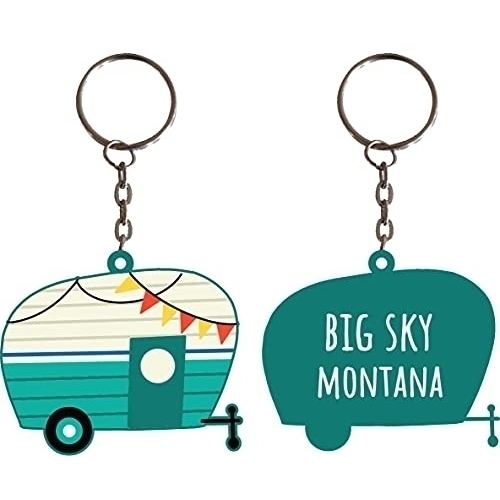 Big Sky Montana Souvenir Camper Metal Keychain
