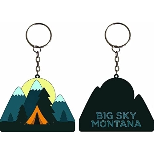 Big Sky Montana Souvenir Tent Metal Keychain