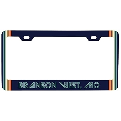 Branson West Missouri Car Metal License Plate Frame Retro Design