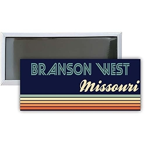 Branson West Missouri Souvenir 4.75x2-Inch Rectangle Fridge Magnet Retro Design
