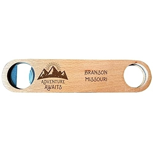 Branson Missouri Laser Engraved Wooden Bottle Opener Adventure Awaits Design