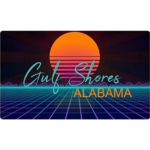 Gulf Shores Alabama 4 X 2.25-Inch Fridge Magnet Retro Neon Design