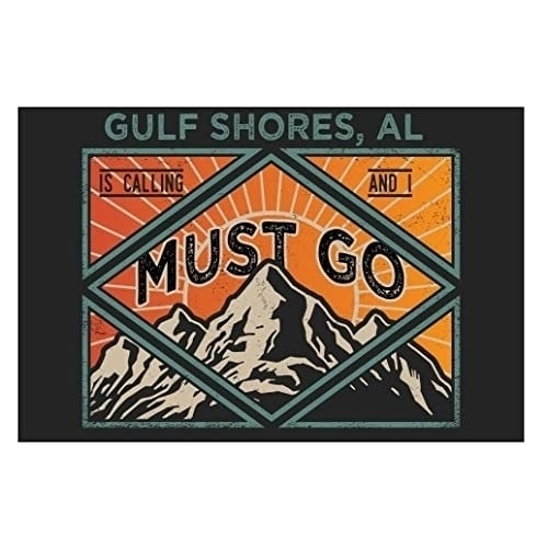 Gulf Shores Alabama 9X6-Inch Souvenir Wood Sign With Frame Must Go Design
