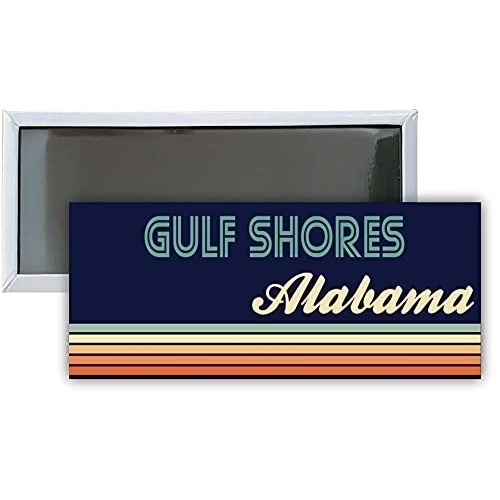 Gulf Shores Alabama Souvenir 4.75x2-Inch Rectangle Fridge Magnet Retro Design