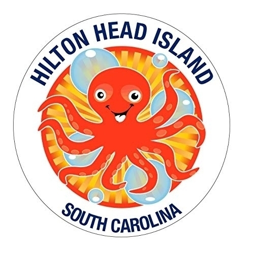 Hilton Head Island South Carolina Souvenir 4 Inch Vinyl Decal Sticker Octopus Design