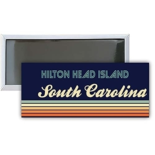 Hilton Head Island South Carolina Souvenir 4.75x2-Inch Rectangle Fridge Magnet Retro Design
