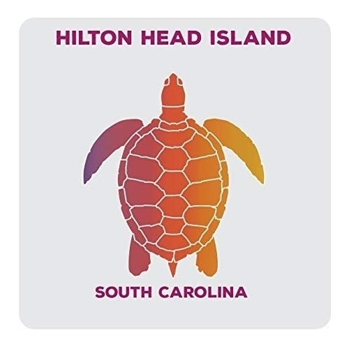 Hilton Head Island South Carolina Souvenir Acrylic Coaster 4-Pack Turtle Design