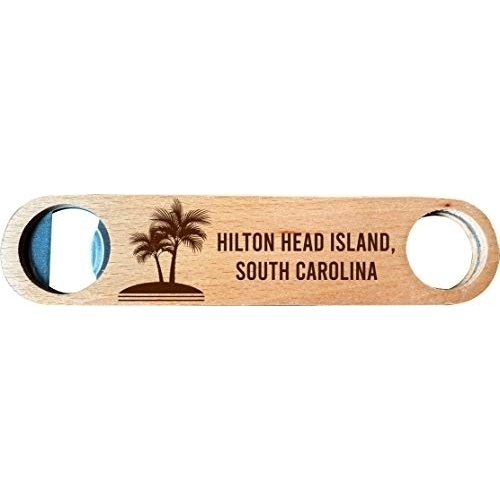 Hilton Head Island, South Carolina, Wooden Bottle Opener Palm Design