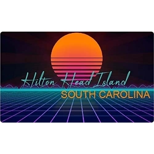 Hilton Head Island South Carolina 4 X 2.25-Inch Fridge Magnet Retro Neon Design