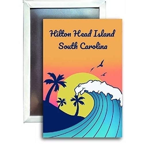 Hilton Head Island South Carolina Souvenir 2x3 Fridge Magnet Wave Design