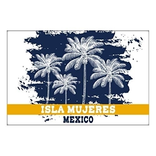 Isla Mujeres Mexico Souvenir 2x3 Inch Fridge Magnet Palm Design