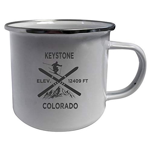 Keystone Colorado Ski Adventures White Tin Camper Coffee Mug 2-Pack