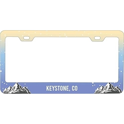 Keystone Colorado Ski Snowboard Winter Adventures Metal License Plate Frame