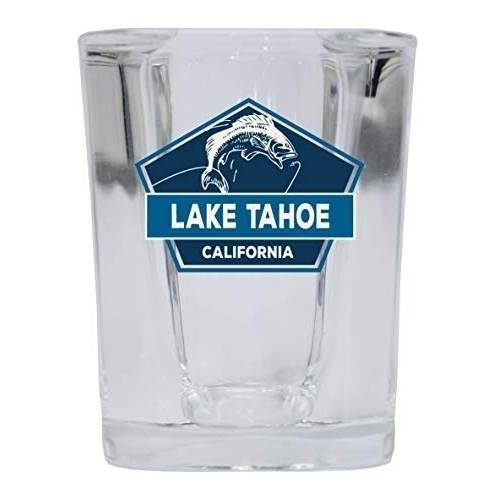 Lake Tahoe California Souvenir 2 Ounce Square Base Liquor Shot Glass