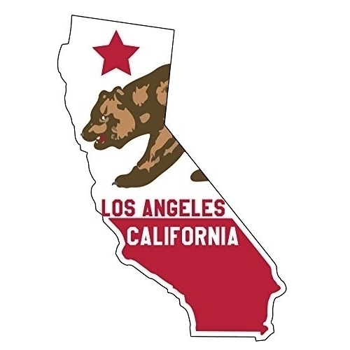 Los Angeles California 4 Inch State Shape Vinyl Decal Sticker