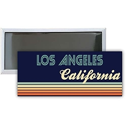 Los Angeles California Souvenir 4.75x2-Inch Rectangle Fridge Magnet Retro Design