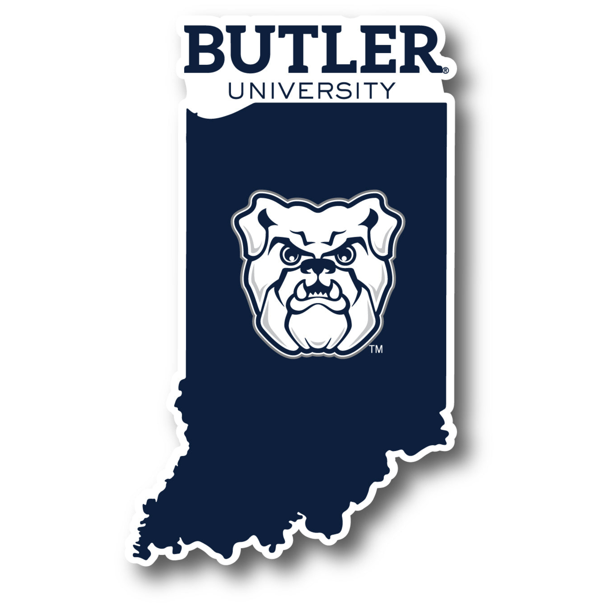 Butler Bulldogs 4 Inch State Shape Vinyl Decal Sticker