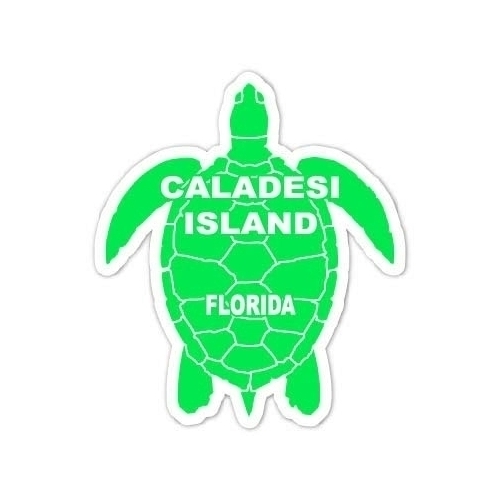 Caladesi Island Florida Souvenir 4 Inch Green Turtle Shape Decal Sticker