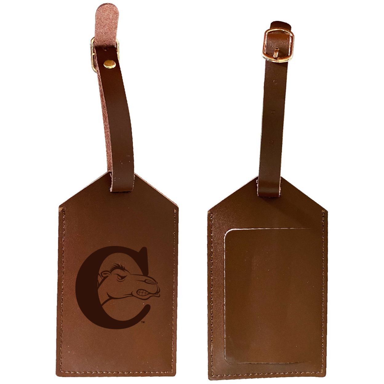 Campbell University Fighting Camels Leather Luggage Tag Engraved