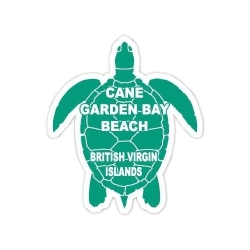 Cane Garden Bay Beach British Virgin Islands 4 Inch Green Turtle Shape Decal Sticker