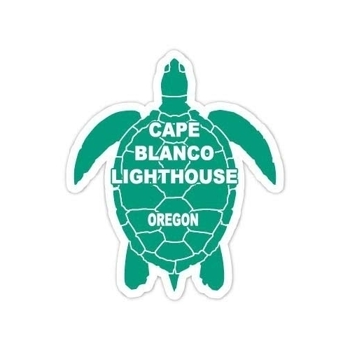 Cape Blanco Lighthouse Oregon 4 Inch Green Turtle Shape Decal Sticker