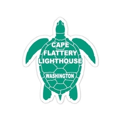 Cape Flattery Lighthouse Washington 4 Inch Green Turtle Shape Decal Sticker