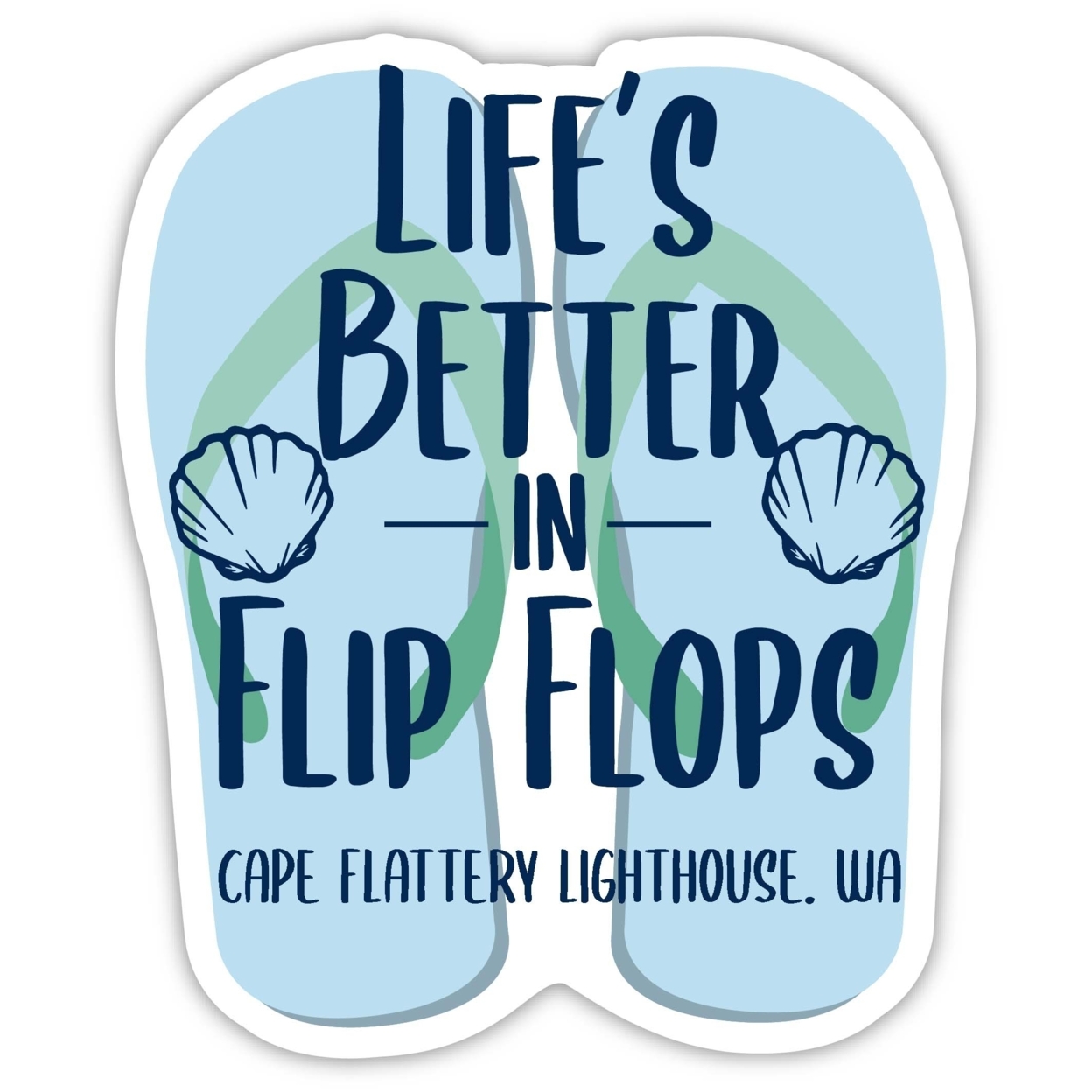 Cape Flattery Lighthouse Washington Souvenir 4 Inch Vinyl Decal Sticker Flip Flop Design