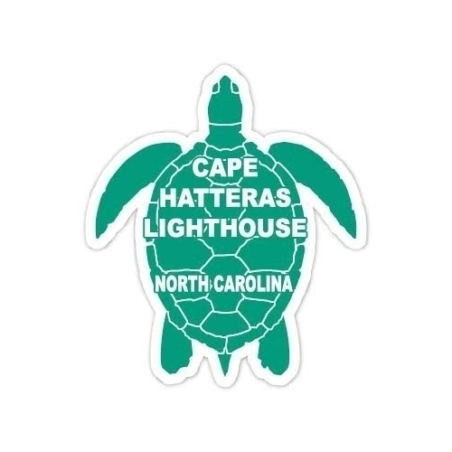 Cape Hatteras Lighthouse North Carolina 4 Inch Green Turtle Shape Decal Sticker