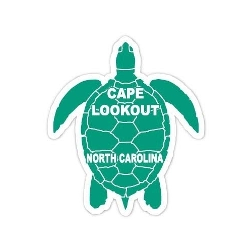 Cape Lookout North Carolina 4 Inch Green Turtle Shape Decal Sticker