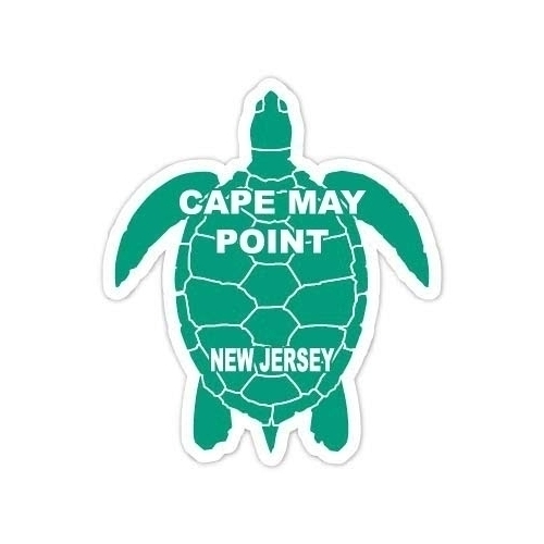 Cape May Point New Jersey Souvenir 4 Inch Green Turtle Shape Decal Sticker