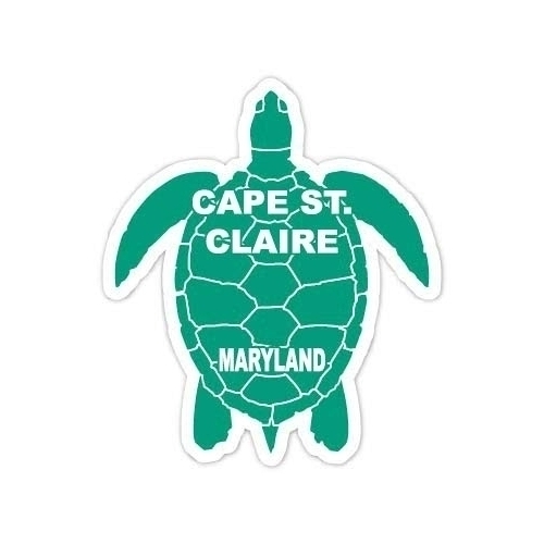 Cape St. Claire Maryland Souvenir 4 Inch Green Turtle Shape Decal Sticker