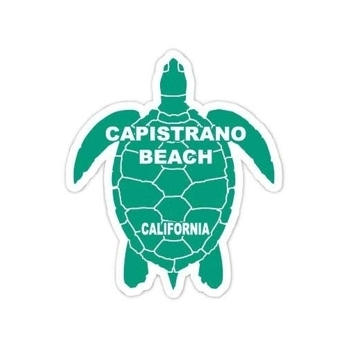 Capistrano Beach California Souvenir 4 Inch Green Turtle Shape Decal Sticker