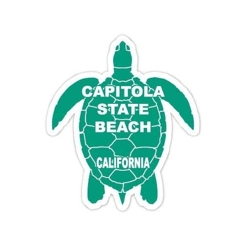 Capitola State Beach California Souvenir 4 Inch Green Turtle Shape Decal Sticker