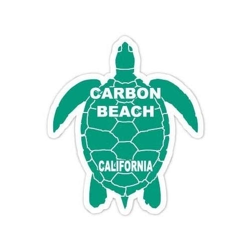 Carbon Beach California Souvenir 4 Inch Green Turtle Shape Decal Sticker